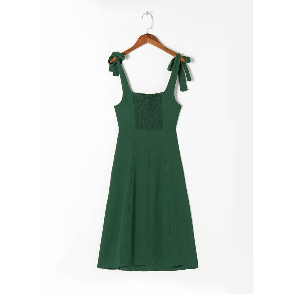 High Slit Midi Sleeveless Summer Dress
