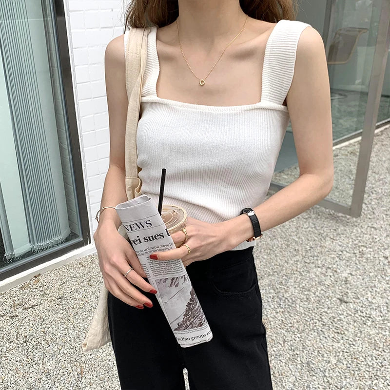 Stretchy Knitted Ribbed Tank