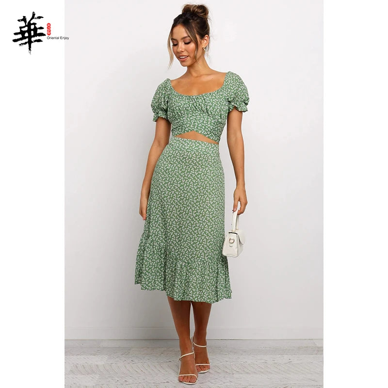 Women Two Piece Outfits Floral Crop Top Skirt Two Piece Set Women Summer Sexy 2 Piece Set Women Crop Tops Sets Skirt and Top Set