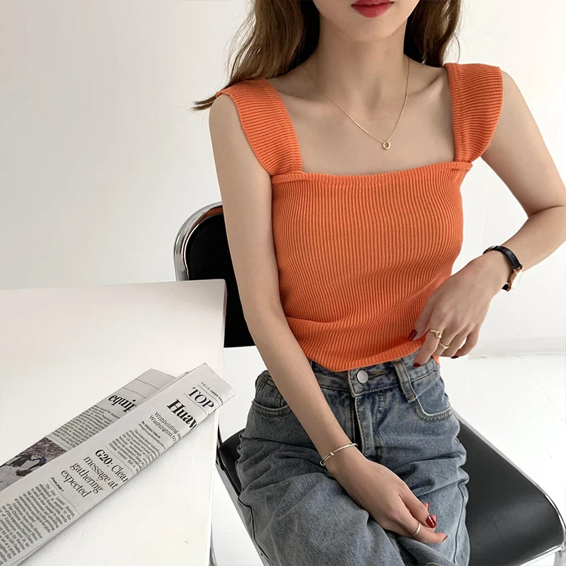 Stretchy Knitted Ribbed Tank