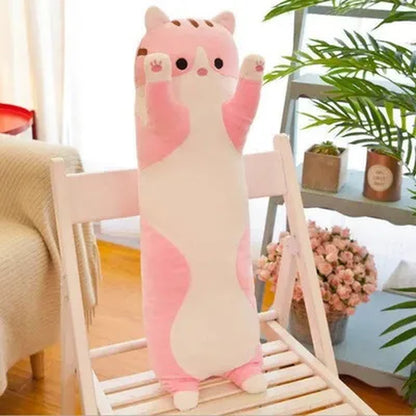 50-130CM Cute Soft Long Cat Boyfriend Pillow Plush Toys Stuffed Pause Office Nap Sleep Pillow Cushion Gift Doll for Kids Girls