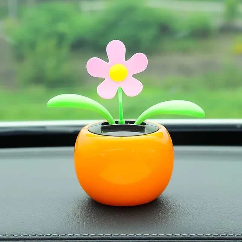 Solar Powered Automatic Swinging Sunflower Dancing Animated Flower Toy Car Interior Decorations Styling Home Decoration