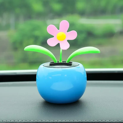 Solar Powered Automatic Swinging Sunflower Dancing Animated Flower Toy Car Interior Decorations Styling Home Decoration