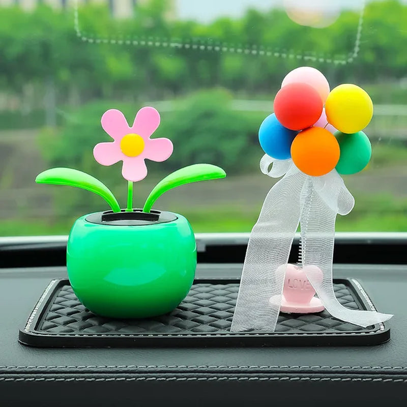 Solar Powered Automatic Swinging Sunflower Dancing Animated Flower Toy Car Interior Decorations Styling Home Decoration