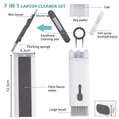 7-In-1 Computer Keyboard Cleaning Brush Kit Electronics Cleaner Kit Bluetooth Earphone Cleaning Pen for Headset Cleaning Tools