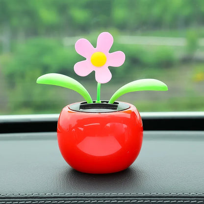 Solar Powered Automatic Swinging Sunflower Dancing Animated Flower Toy Car Interior Decorations Styling Home Decoration