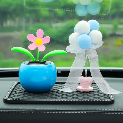 Solar Powered Automatic Swinging Sunflower Dancing Animated Flower Toy Car Interior Decorations Styling Home Decoration