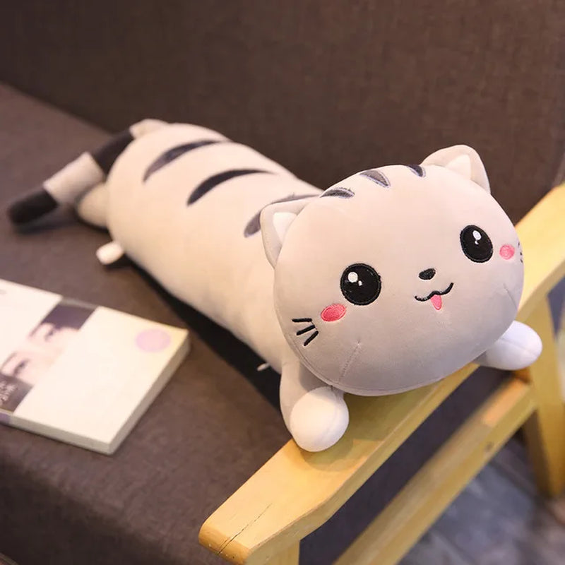 50-130CM Cute Soft Long Cat Boyfriend Pillow Plush Toys Stuffed Pause Office Nap Sleep Pillow Cushion Gift Doll for Kids Girls