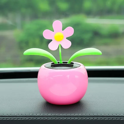 Solar Powered Automatic Swinging Sunflower Dancing Animated Flower Toy Car Interior Decorations Styling Home Decoration