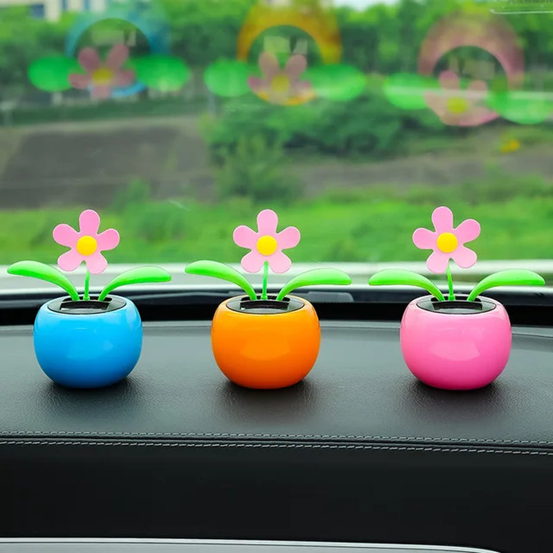 Solar Powered Automatic Swinging Sunflower Dancing Animated Flower Toy Car Interior Decorations Styling Home Decoration